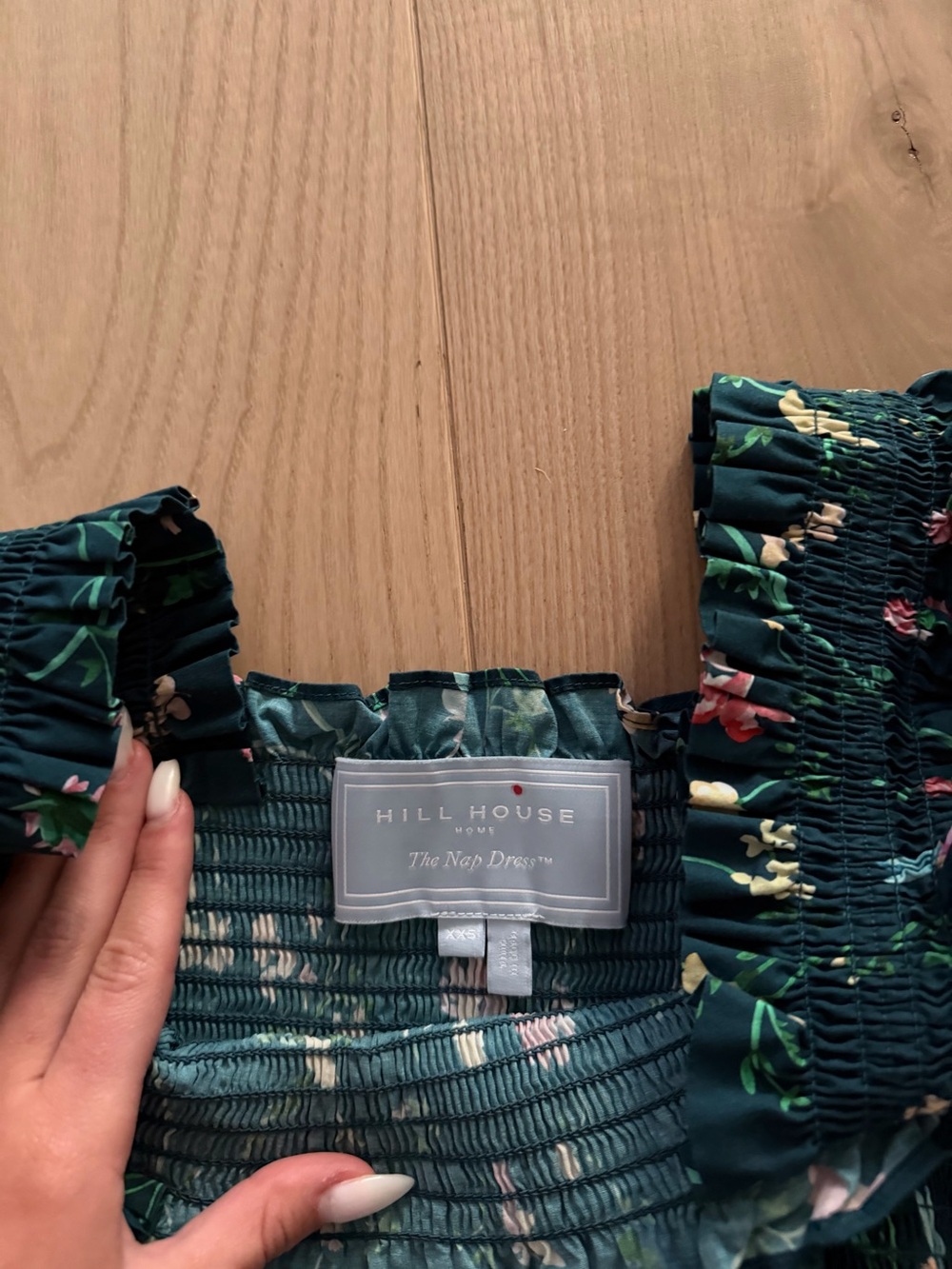 Hill House The Ellie Nap Dress in Emerald Trellis - Picture 2 of 7